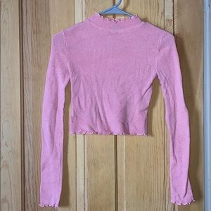 Forever 21 pink turtle neck crop top